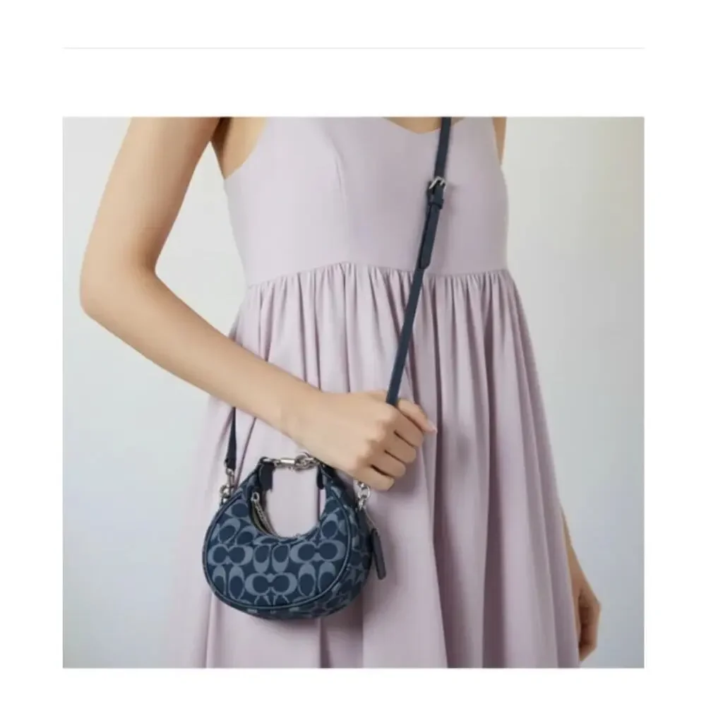 Coach Jonie Bag CAO04 Signature Denim Deep Blue Multi Crossbody Wristlet